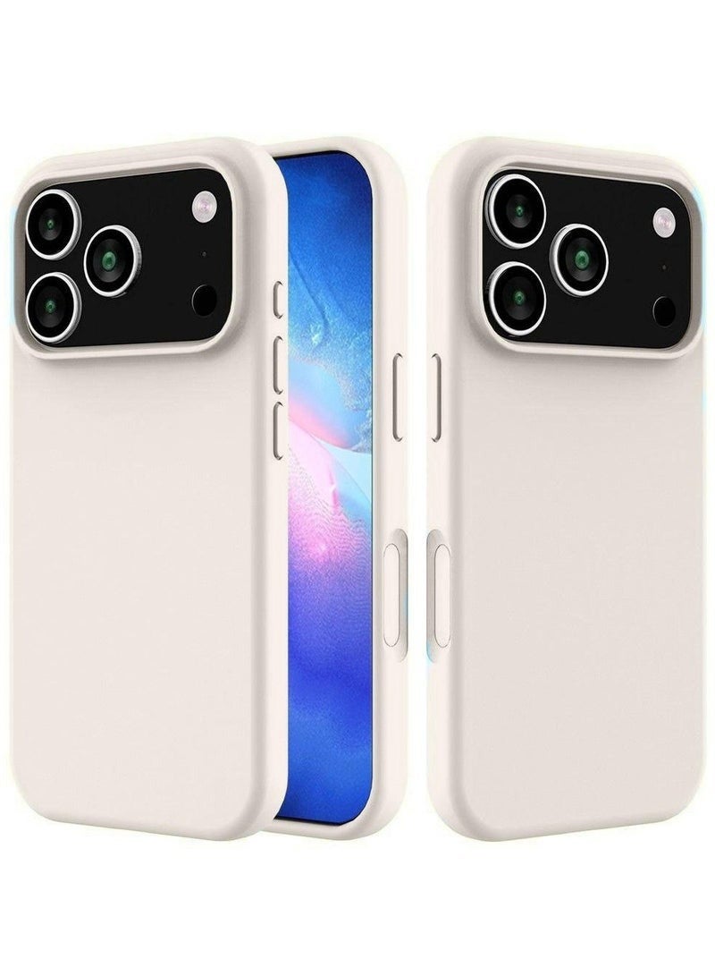 جراب واقٍ من السيليكون السائل متوافق مع iPhone 17 Pro Max مقاس 6.9 بوصة، غطاء خلفي رفيع غير لامع، ملمس ناعم كالحرير، تصميم مقاوم للصدمات، مضاد لبصمات الأصابع مع بطانة من الألياف الدقيقة