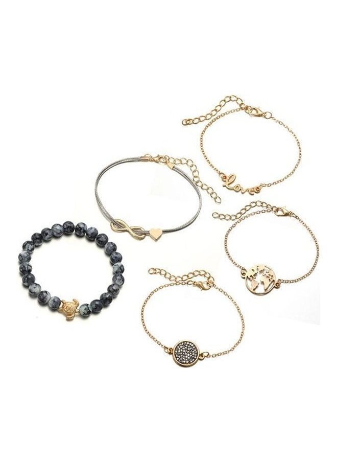 NIBEMINENT - 5-Piece Love Heart Fashion Bracelets - Image 1
