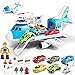 LOVE LIFE Airplane Toy Set Transport Cargo Plane Play Toy Gift for 3 4 5 6 Years Old Boys Girls KidsAircraft Vehicle Toys with 5 Mini CarsHelicopter and Construction Worker - Image 3