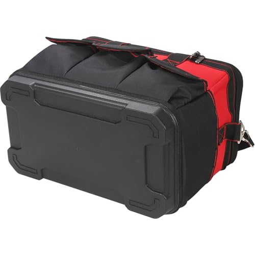 Heimerdinger 17 Inch Tool Bag with Adjustable Shoulder Strap,Wide Mouth Tool Bags,Heavy Duty Waterproof Tools Bag Organizer,Plastic Hard Bottom Base Tool Tote Bag for Men - Image 5