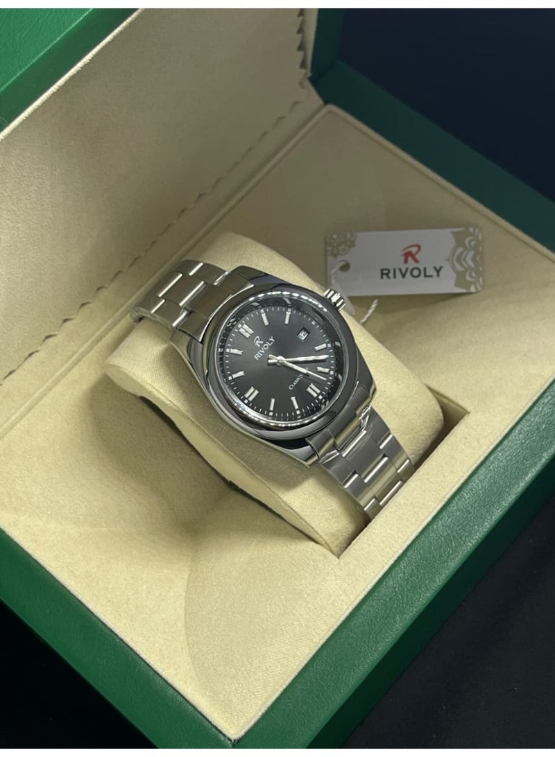 ريفولي ساعة رجالي مقاومة للماء مع تاريخ