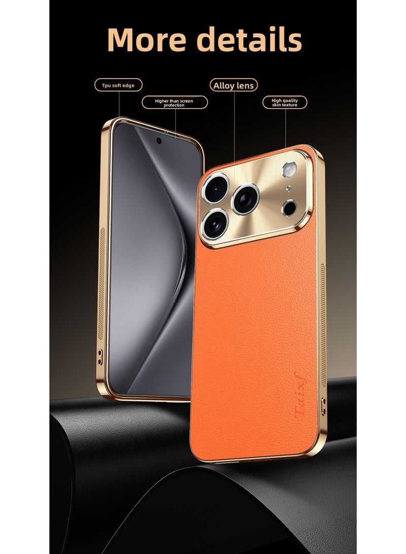 iPhone 17 Pro Max Case, Vegan Leather Protective Case for iPhone 17 Pro Max 6.9", Luxury, Elegant and Beautiful Design Cover, Non-Slip Perfect Leather Cover - Image 4