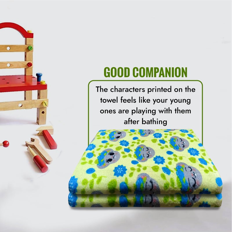 ECOSENSE® Kids Bath Towel Cotton Towel Printed Character Cartoon Ultra Soft Fully Absorbent 360 GSM, 60X120CM (Flower Dolls) - Image 5