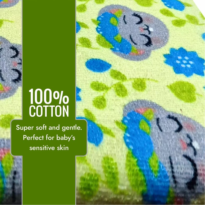 ECOSENSE® Kids Bath Towel Cotton Towel Printed Character Cartoon Ultra Soft Fully Absorbent 360 GSM, 60X120CM (Flower Dolls) - Image 2