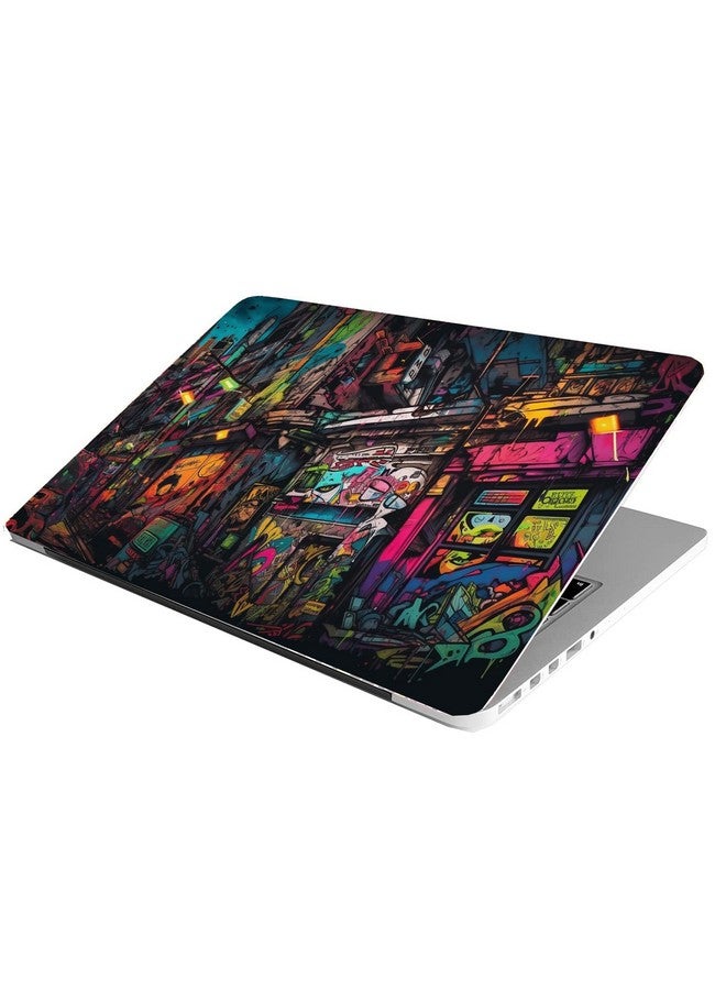 BAEYE Full Laptop Skin Stickers HD Quality Sticker for Laptops Upto 15.6" (Dustproof|Waterproof|Scratchproof|Reusable) - BE GRAF BLDNG FL - Image 2