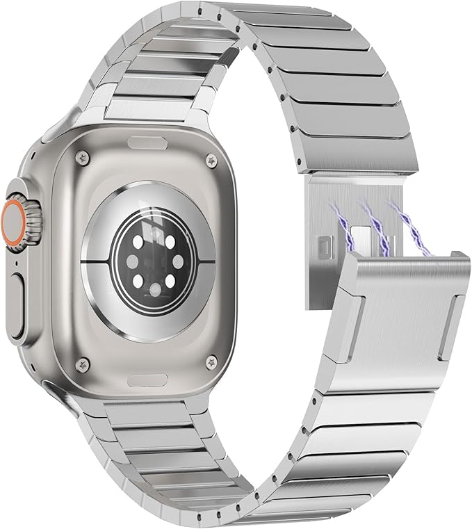 NEXT STORE حزام فولاذي مقاوم للصدأ فاخر متوافق مع ساعة آبل سيريز 1–10، ألترا/ألترا 2/SE (42/44/45/46/49مم) - Image 2