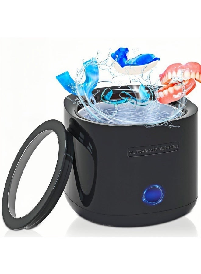 Chabeia Ultrasonic Retainer Cleaner Machine - Ultrasonic Dentures Cleaner for Guards Braces Aligner Toothbrush Jewelry and More - Image 1