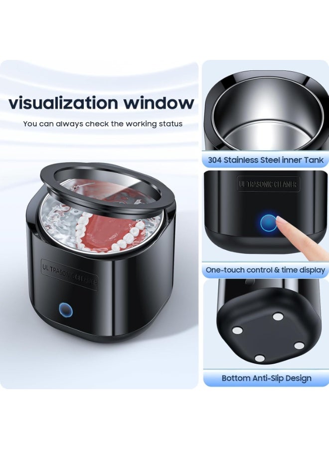 Chabeia Ultrasonic Retainer Cleaner Machine - Ultrasonic Dentures Cleaner for Guards Braces Aligner Toothbrush Jewelry and More - Image 5