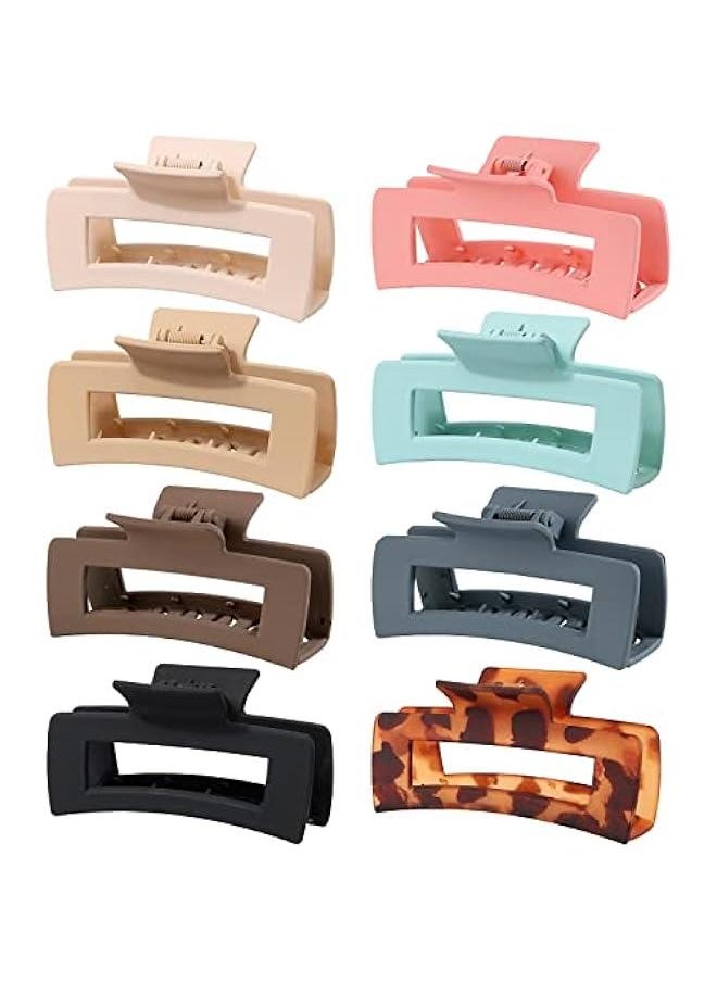 HOOKOR Hair Claw Clips for Women,8 PCS Non-slip Hair Claw Clips,Large Hair Claws Strong Hold jaw clip, Hair Styling Accessories For Women Gril  - Image 1