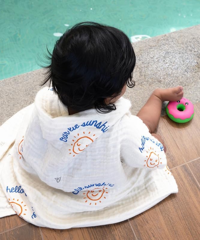 Doctor Towels Bamboo Baby Swaddle Wrap for New Born, Muslin Towels for Baby, 2 Free Reusable Washcloths Soft with 1 Swaddle Newborn, Baby Bath Towel for 0 to 2 Years, Sunshine - Image 1