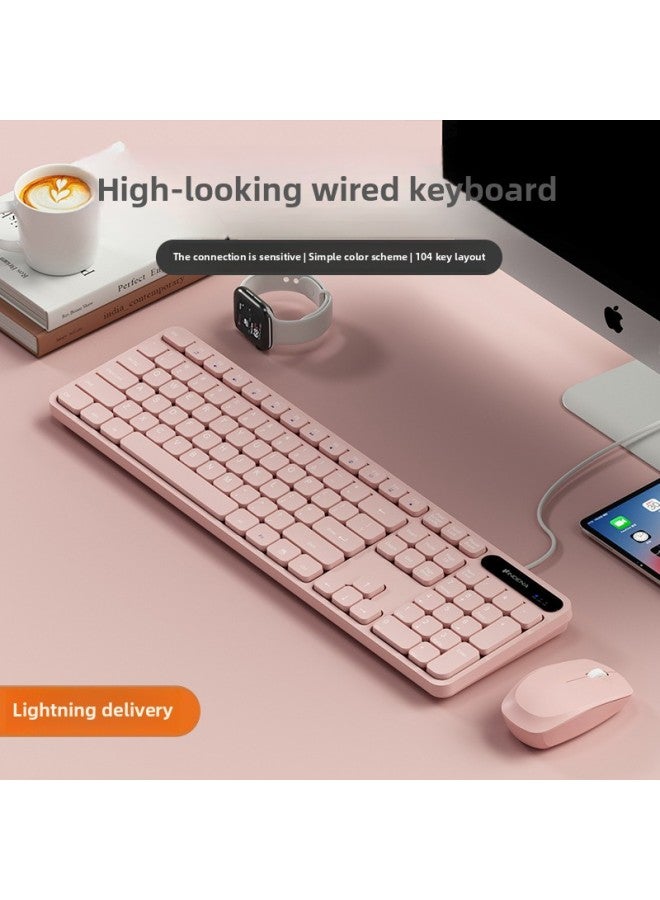 Unisex Mute Wired Office Desktop High Color Value Endurance Wireless Keyboard Game Long Laptop-Color:Fairy Pink [wireless Battery Version] Bass Keys/comfortable Feel + Multimedia Shortcut Keys-104 Keys-official Standard  - Image 2