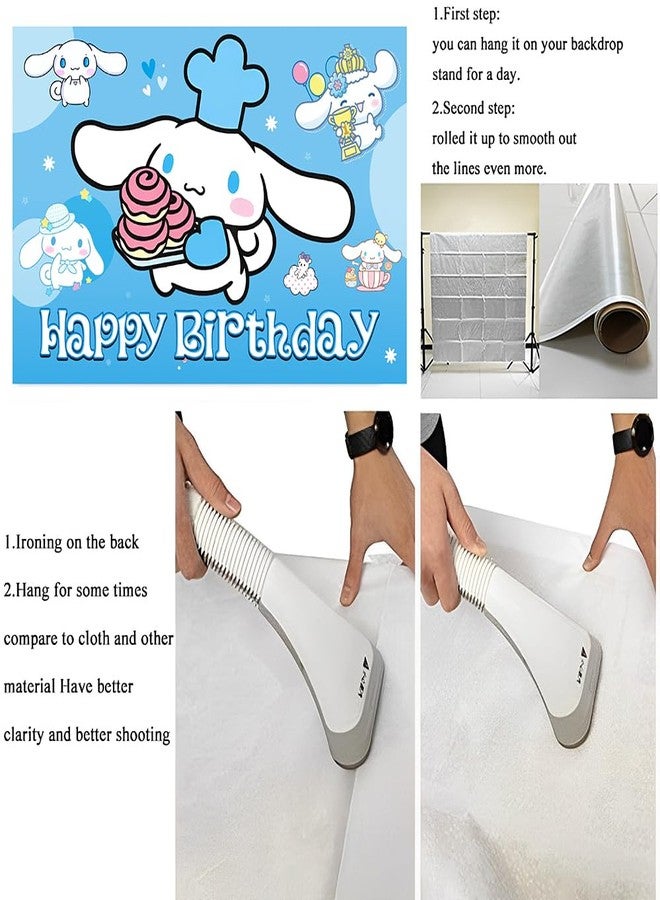 BNFUO Cartoon Dog Birthday Decorations Happy Birthday Banner Backdrop for Kids Birthday Party Supplies (5x3ft) - Image 4