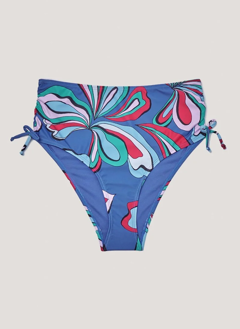 Matalan Print Ruched High Waisted Brazilian Bikini Bottoms