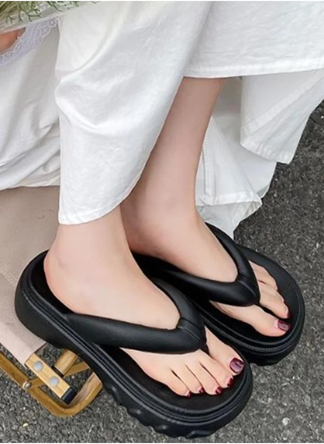 Sneak-a-Peek Platform Chunky Flip Flops by Styli