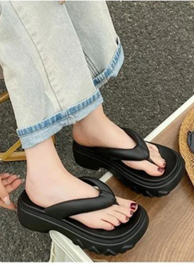 Sneak-a-Peek Platform Chunky Flip Flops by Styli