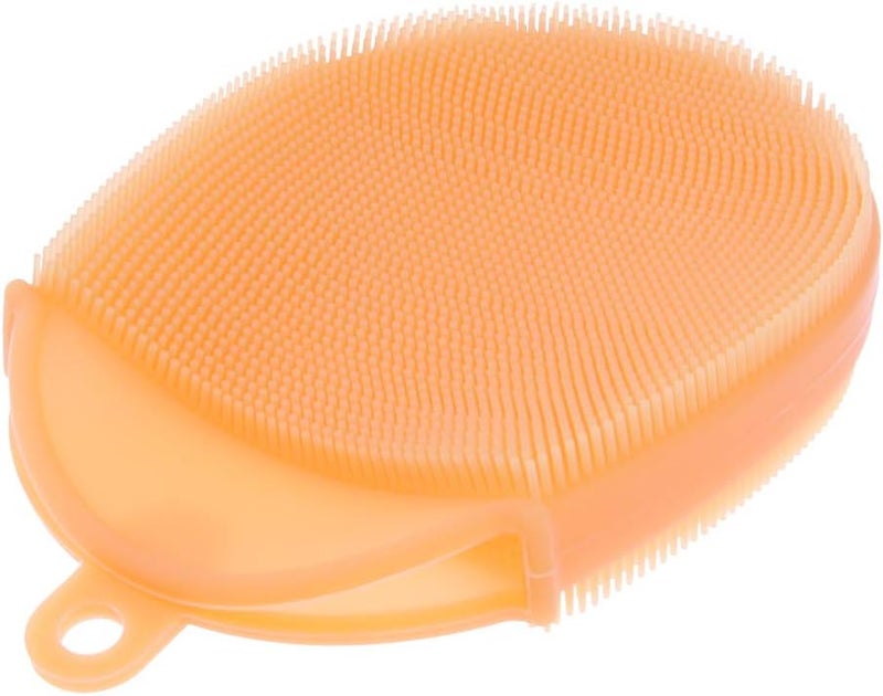 klarako Silicone Body Brush, Washing Scrubber,Shower Glove Exfoliating Body Cleansing Pad Sponge Bathing Cleaner SPA Feet Back Massage for All Kind Skins klarakoOrange - Image 1