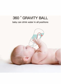 Generic Sippy Cups for Toddlers 250ML, 360° Water Leak Proof Weighted Straw Cup with Handle Water Bottle Soft Spout Learner Cup with Graduated Anti-choking Handle Water Bottle Drop-resistant Cup (Blue)  - Image 5