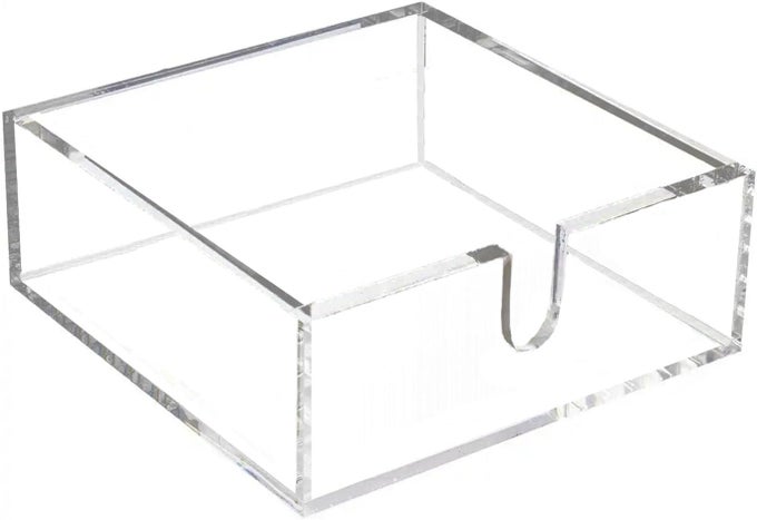 COCKTAIL NAPKIN HOLDER ACRYLIC NAPKIN CADDY FOR TABLE SQUARE NAPKIN DISPENSER FOR BAR KITCHEN PARTY DINNER 55X55X2 CLEAR