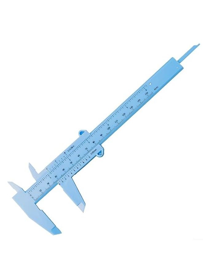 Blue Vernier Caliper 0 150mm Plastic Precision Measuring Tool Depth Height Diameter - Image 1