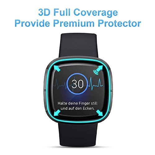 FCS smartwatch screen guard for Fitbit Versa 2 | Pack of 3 | Edge to Edge Coverage | Ultrathin 0.125mm 9H anti shock flexible Watch screen protector TPU membrane - Image 3