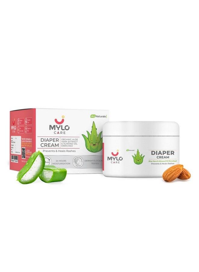 MYLO CARE Baby Natural Diaper Rash Prevents And Heals Cream Formula Gentle And Care With Aloe Vera Almond Oil & Vitamin E50 Gm  - Image 2