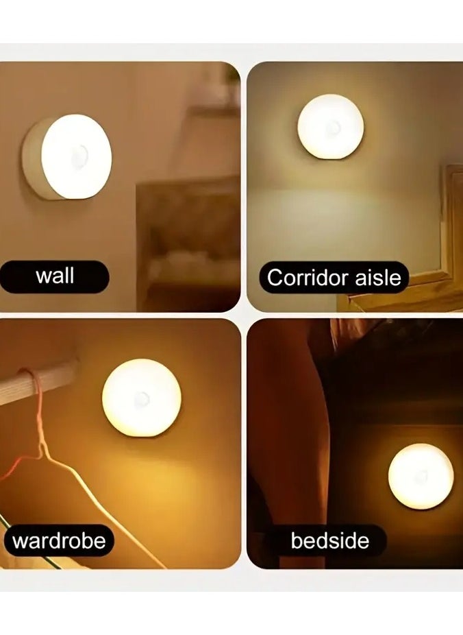 Goolsky 1pc Wireless Motion Sensor Night Light, Bedroom Decor Light, 6LED Detector Wall Decorative Lamp For Staircase Closet Room  - Image 4
