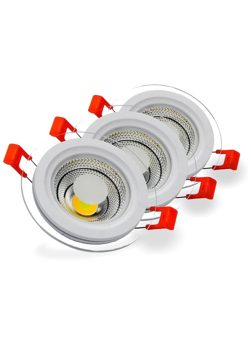 El Rawda Lighting - 6W Glass Spot Inside - 3 Lights (White + Warm + Cool) - Image 1
