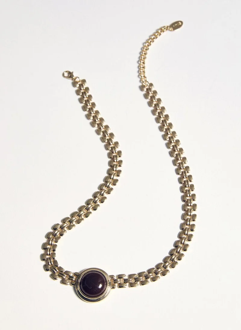 MANGO Resin appliqué necklace