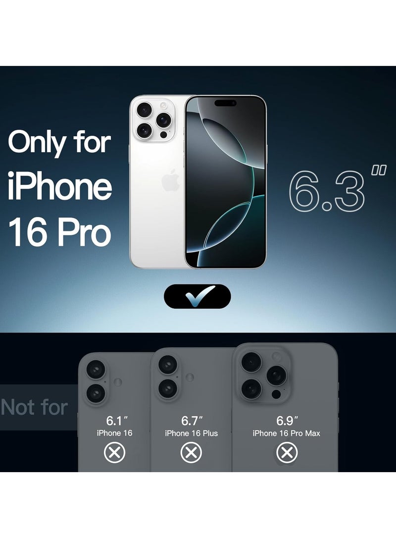 BORTONY iPhone 16 Pro Case with 2 Pack Tempered Glass Screen Protectors and 2 Camera Lens Protectors, Non-Yellowing Shockproof Protective Case Cover for Apple iPhone 16 Pro 6.3 inch  - Image 2