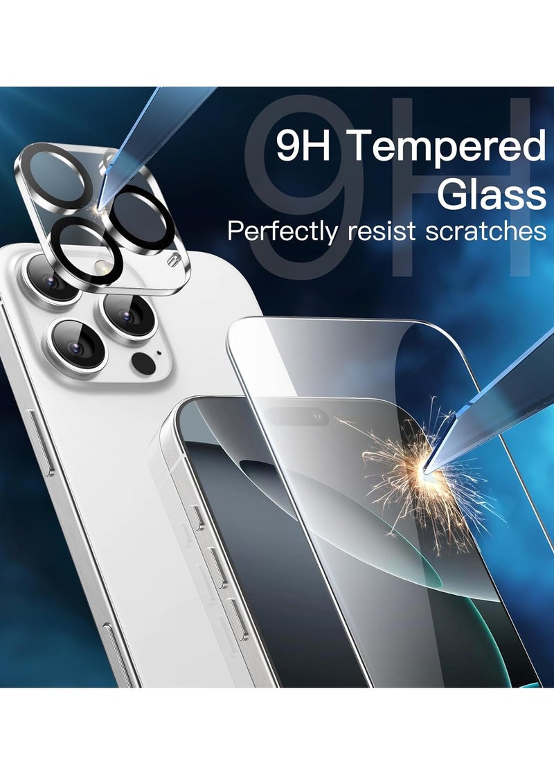 BORTONY iPhone 16 Pro Case with 2 Pack Tempered Glass Screen Protectors and 2 Camera Lens Protectors, Non-Yellowing Shockproof Protective Case Cover for Apple iPhone 16 Pro 6.3 inch  - Image 5