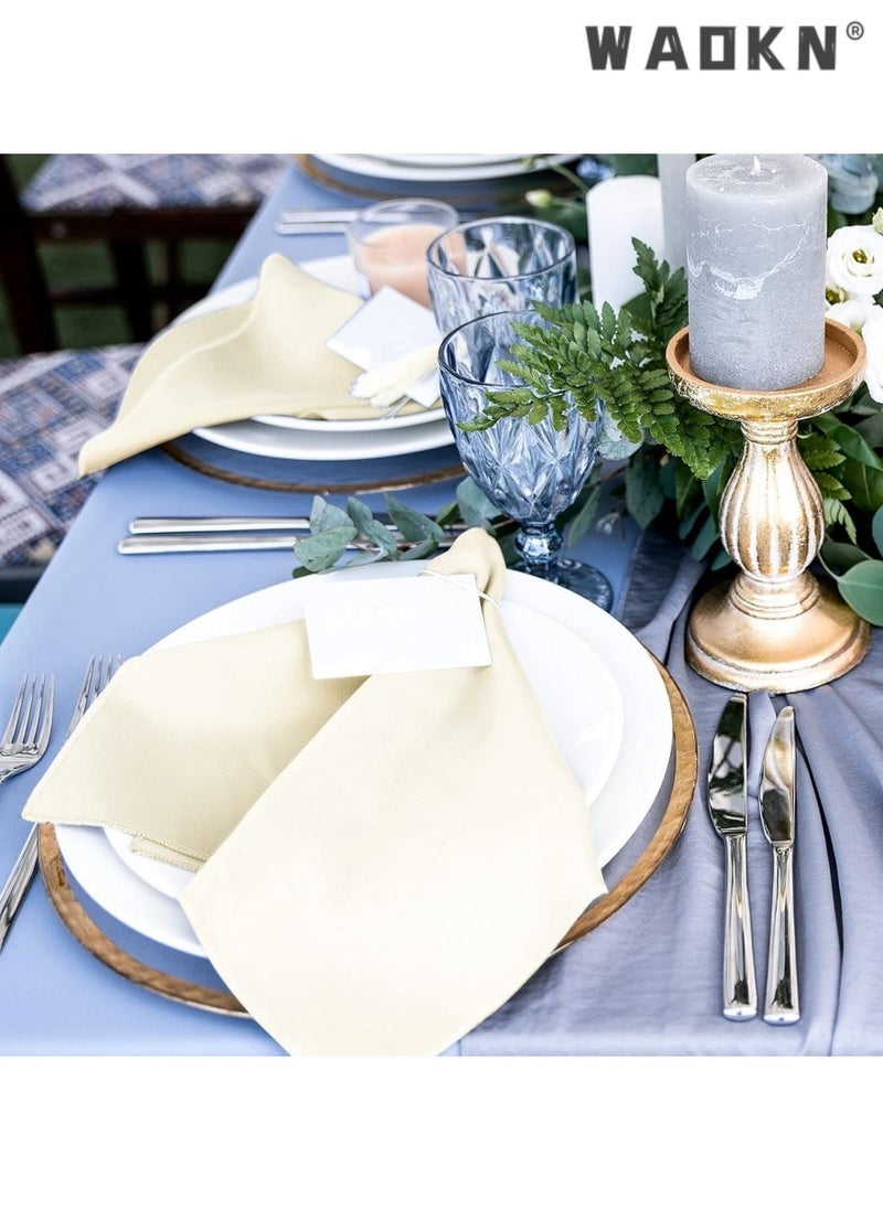 WAOKN Satin Napkins, Square Table Napkins, 10 Pcs 17x17" Soft Dinner Napkins Elegant Silk Napkins for Dinner Wedding Parties, Soft Smooth Fabric Washable Napkins for Parties, Weddings and Dinners  - Image 4