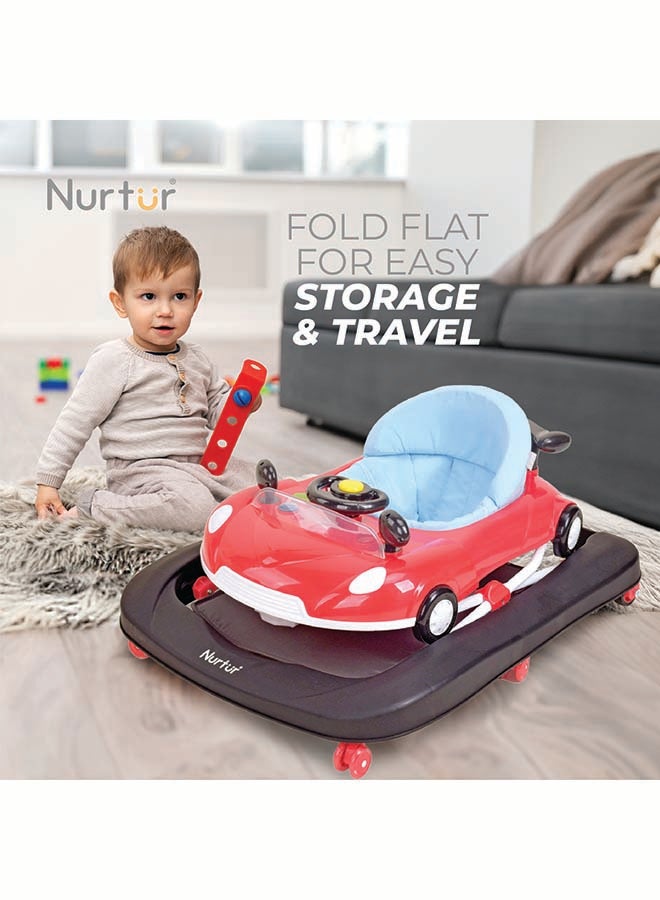 Nurtur 4 In 1 Baby Multi Walker-rocking Function- Music - 5 Height Adjustment- feeding table, car mould, easy fold - Multi - Image 5