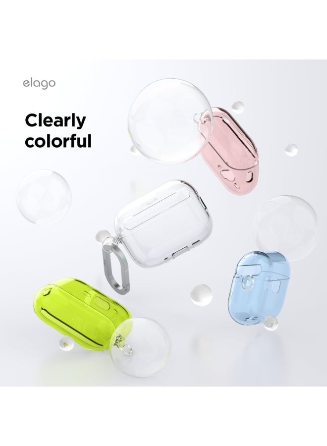 Elago Clear Hang designed for Airpods Pro 3 (2025) 3rd Generation case cover with Carabiner - Neon Yellow - Image 3