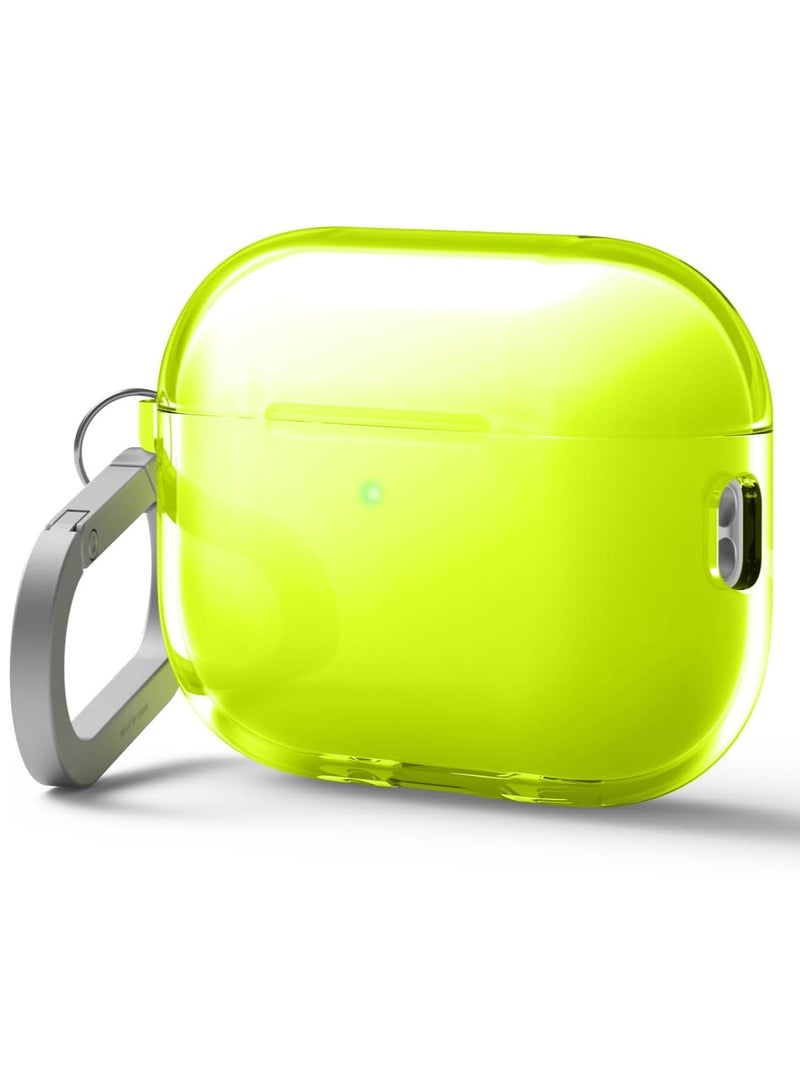 Elago Clear Hang designed for Airpods Pro 3 (2025) 3rd Generation case cover with Carabiner - Neon Yellow - Image 1