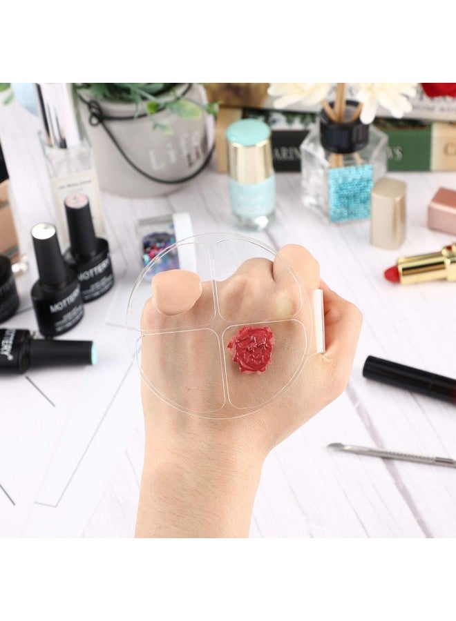 Maitys 2 Pieces Hand Makeup Mixing Palette Makeup Handheld Palette Nail Art Manicure Palette Clear Makeup Palette For Mixing Foundation  - Image 5