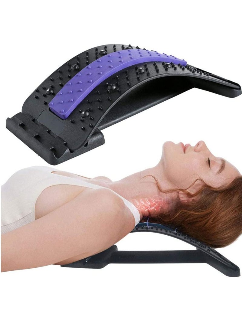 Magnetic Therapy Back Massager Stretcher Neck Stretch Tools Massage Cervical Pillow Lumbar Spine Support Corrector pain Relief(Purple - Image 1