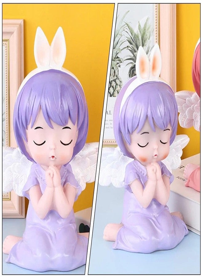 Sajani Cute Cartoon Portable Piggy Bank, Creative Coin Bank for Boys and Girls, Decorative Money Saving Box for Birthday Present, Best Return Gifts for Kids (Pack of 1) (Purple - Angle) - Image 3