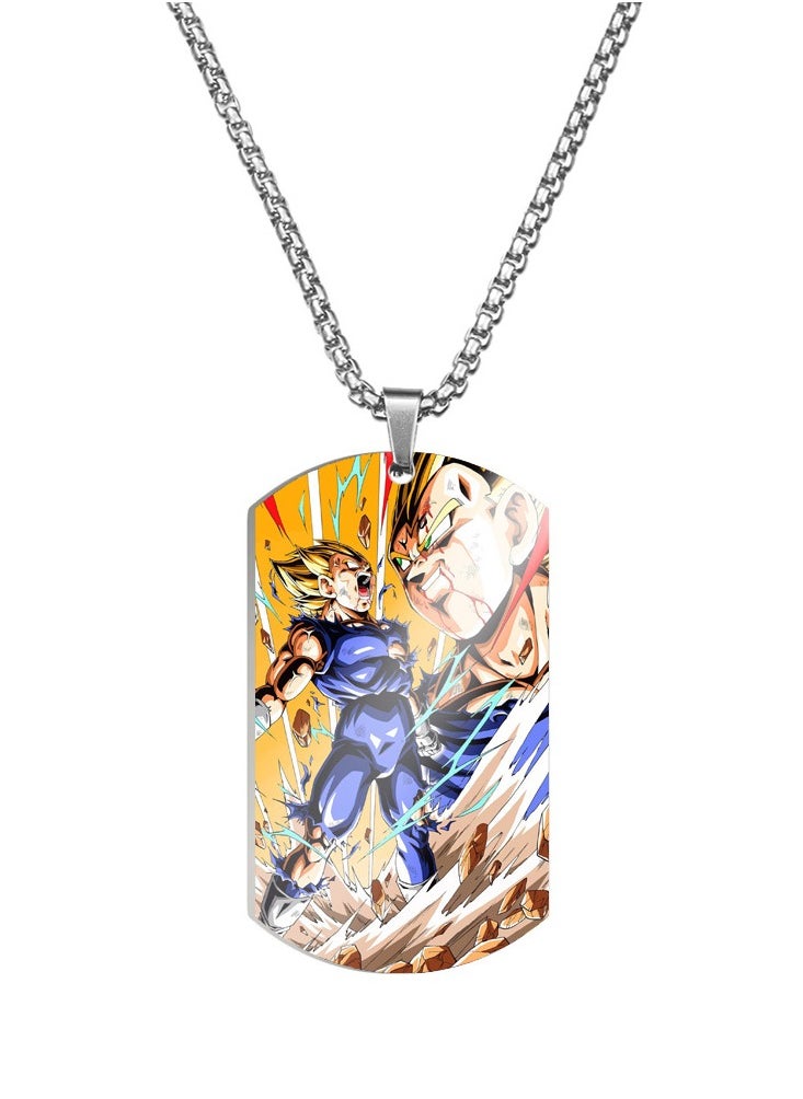 KUYING Dragon Ball Color Printed Stainless Steel Necklace 