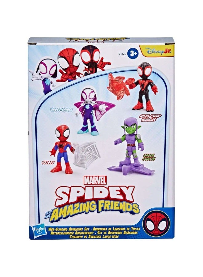 MARVEL Spidey And His Amazing Friends Web-Slinging Adventure Set (7.62 Cm, Pack Of 4) - Image 1