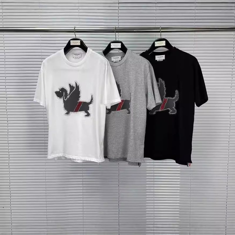 Factory Direct sales TB Tom summer new preppy style rhinestone dog stitching short sleeve t-shirt women's casual comfortable - Image 2