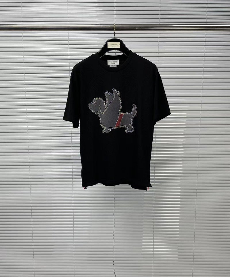 Factory Direct sales TB Tom summer new preppy style rhinestone dog stitching short sleeve t-shirt women's casual comfortable - Image 1
