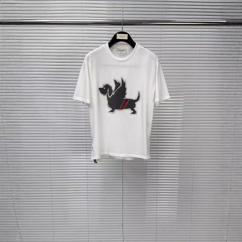 Factory Direct sales TB Tom summer new preppy style rhinestone dog stitching short sleeve t-shirt women's casual comfortable - Image 5
