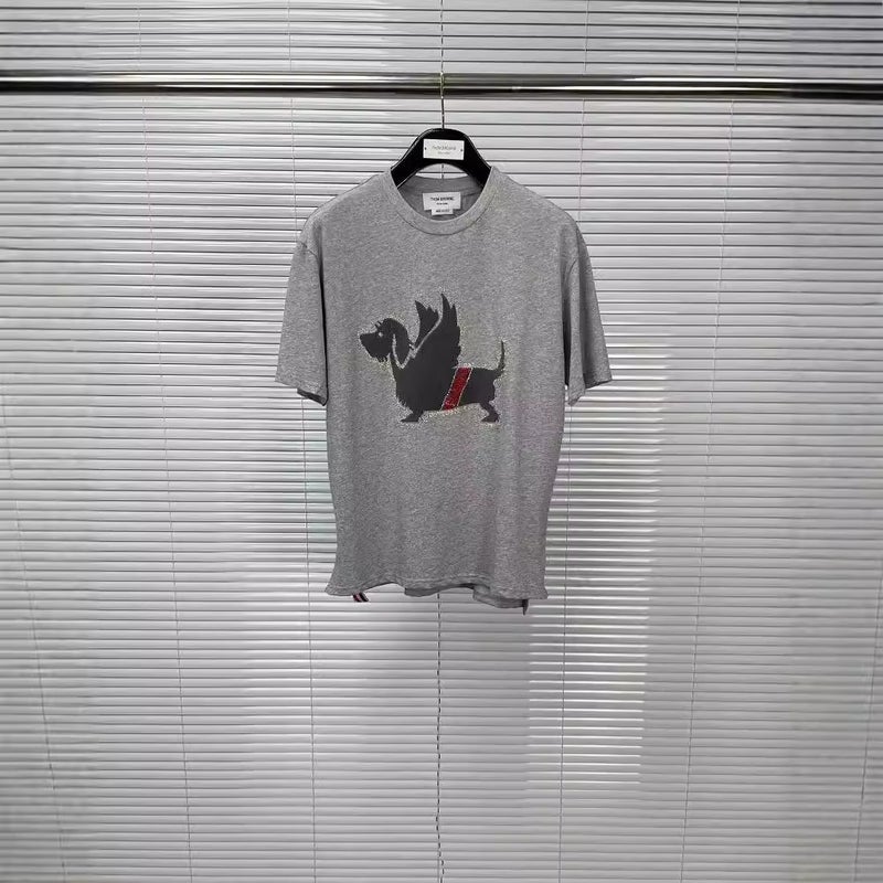 Factory Direct sales TB Tom summer new preppy style rhinestone dog stitching short sleeve t-shirt women's casual comfortable - Image 4