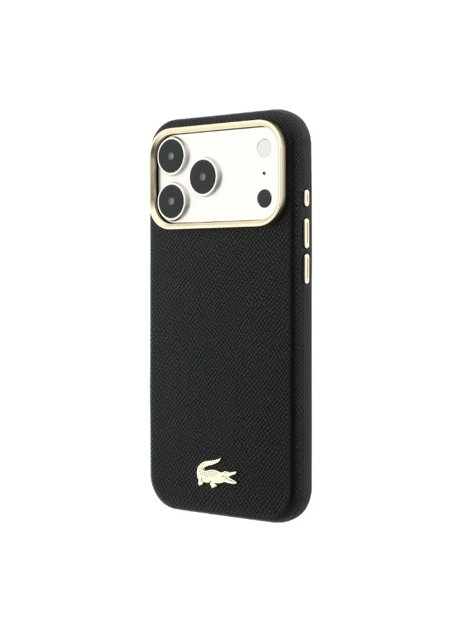 Lacoste iPhone 18 Pro Max MagSafe PU Leather Phone Case with Hard Back and Magnetic Ring, Champs Elysees Slim Cover for iPhone