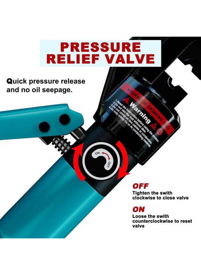 Tivorex Hydraulic Crimping Tool and Cable Cutter, 12 AWG to 00 (2/0), 10 Tons Electrical Terminal Cable Wire Tool Kit with 9 Die Sets - Image 5