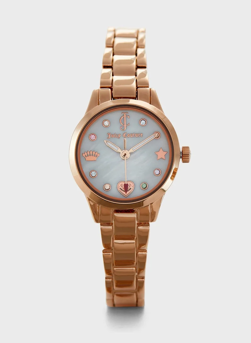 Juicy Couture Steel Strap Analog Watch+Charm Bracelet Set