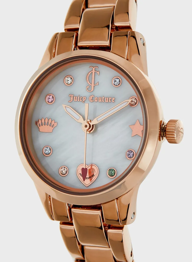 Juicy Couture Steel Strap Analog Watch+Charm Bracelet Set
