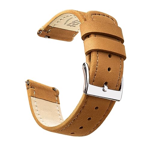 Ritche Leather Watch Strap with Quick Release Pins 20mm Replacement Watch Band for Men and Women Fits Smartwatches Traditional Watches - Image 1