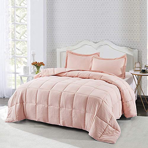 Homespun Soft Microfibre Comforter Blanket Lightweight Reversible Quilt Duvet All Weather, Double Bed, Pink Color - Image 4