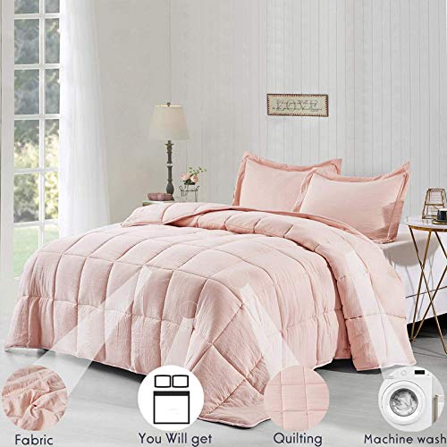 Homespun Soft Microfibre Comforter Blanket Lightweight Reversible Quilt Duvet All Weather, Double Bed, Pink Color - Image 2